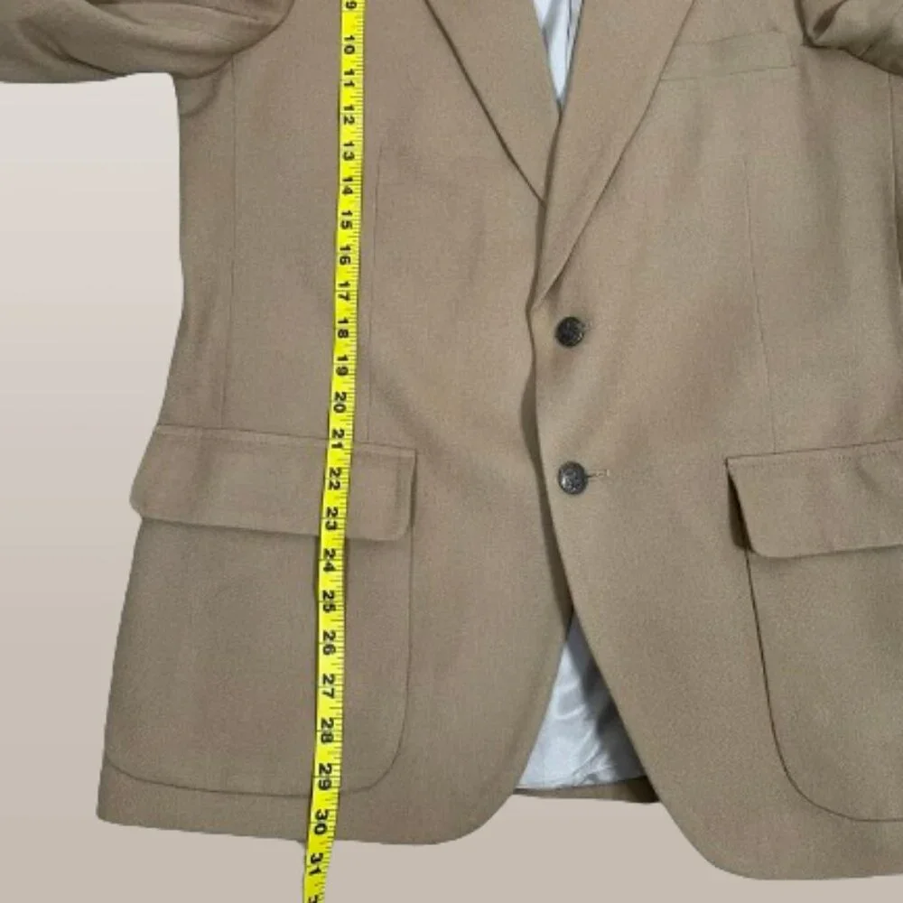 Woff by Farah Vintage Mens Wool Camel Sport Blazer Jacket Size 42R